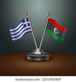 A tabela Grécia e Reino da Líbia sinaliza a relação com o plano de fundo gradiente. Ilustração de vetor