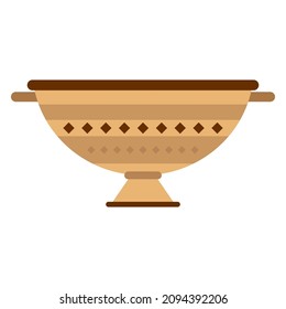 greece kylix drinking cup flat clipart vector illustration