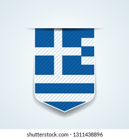 Greece label shield illustration