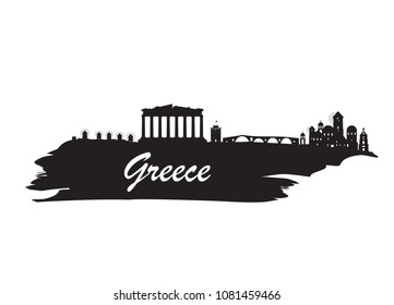 Greece Landmark Global Travel And Journey paper background. Vector Design Template.used for your advertisement, book, banner, template, travel business or presentation.