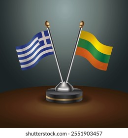 A Grécia e a Lituânia sinalizam a relação com o plano de fundo do gradiente. Ilustração de vetor