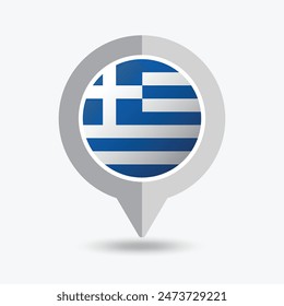 Greece Location Pin Icon Vector Illustration