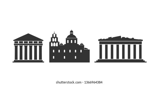 Greece logo. Isolated Greek architecture on white background. EPS 10. Vector illustration