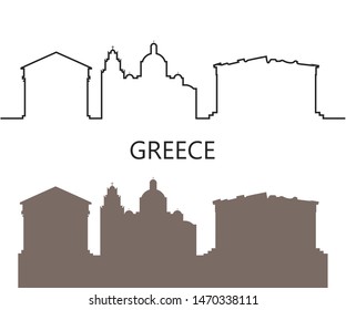 Greece logo. Isolated Greek architecture on white background