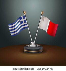 A tabela Grécia e Malta sinaliza a relação com o plano de fundo gradiente. Ilustração de vetor