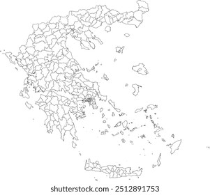 GREECE MAP with its administrative divisions and regions