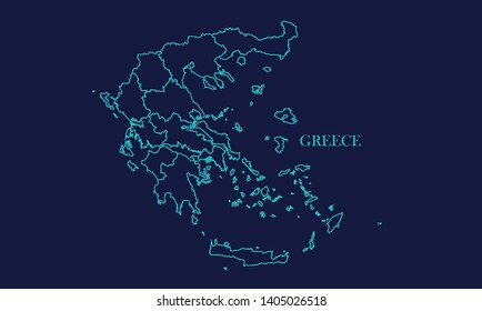 Greece Map Background Vector eps10