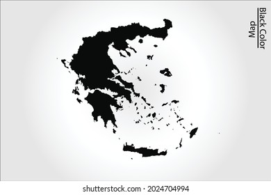 Greece map black Color on Backgound