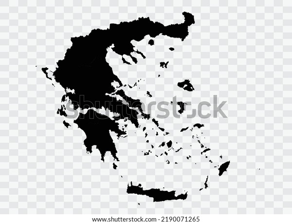 Greece Map black Color on Backgound png  not\
divided into cities