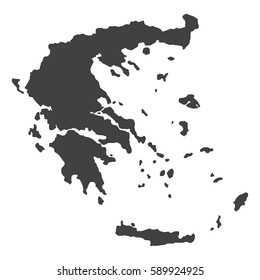 Greece map in black on a white background. Vector illustration