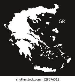 Greece Map black white