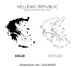 Greece map. Blank vector map of the country. Borders of Greece for your infographic. Vector illustration.