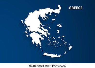 Mapa de Grecia con fondo azul, vector, ilustración, archivo eps 10