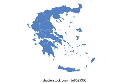 Greece map blue color
