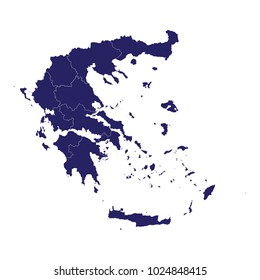 Greece map  blue geometric rumpled triangular low poly style gradient graphic background
