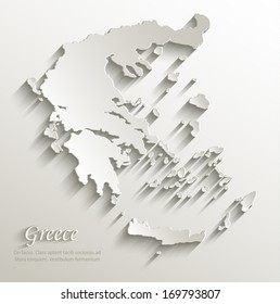 Greece Map Card Paper 3D Natural Vector