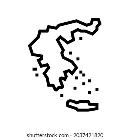 greece map civilization line icon vector. greece map civilization sign. isolated contour symbol black illustration