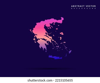 Greece map of Colorful gradient style vector Illustration.