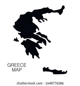 Greece map and country name isolated on white background. Vector illustration