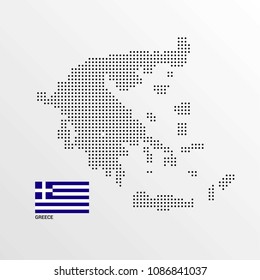 Greece Map design with flag and light background vector 