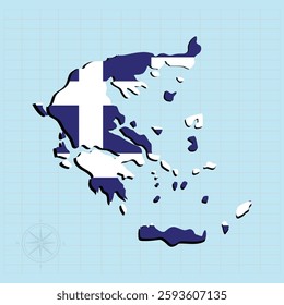 Greece map Design Vector illustration graphic