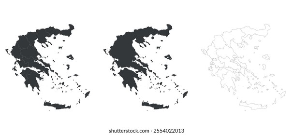 Greece Map EPs isolated on White background 