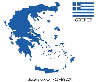 Greece Map With Flag