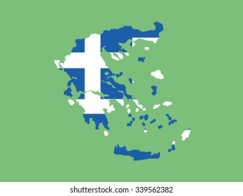 Greece Map Flag