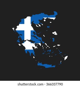 Greece - map and flag