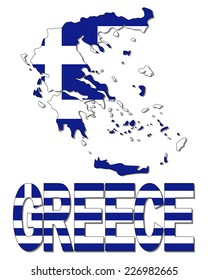 Greece map flag and text illustration
