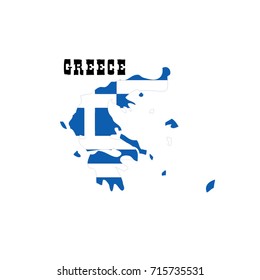 Greece map with flag vector