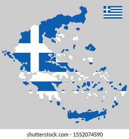 Greece Map Flag Vector Illustration Eps 10