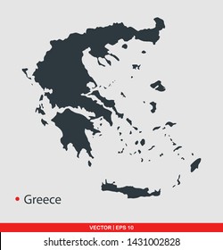 Greece map flat icon, vector illustration on gray background