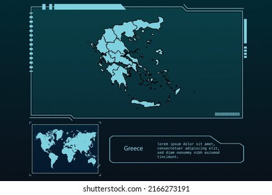 Greece Map Futuristic  infographic Map element collection background