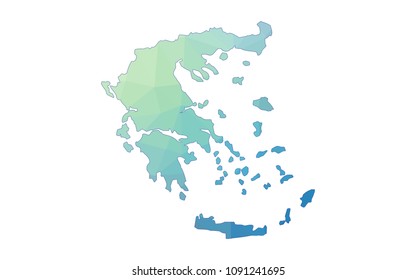 greece map in geometric polygonal style. greece map of isolated. Vector Illustration Eps10.