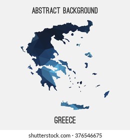 Greece map in geometric polygonal style.Abstract tessellation,modern design background. Vector illustration EPS8