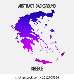 Greece map in geometric polygonal,mosaic style.Abstract tessellation,modern design background,low poly. Vector illustration.