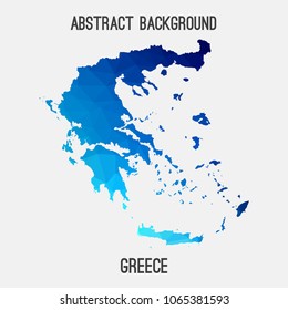 Greece map in geometric polygonal,mosaic style.Abstract tessellation,modern design background,low poly. Geometric cover, mockup. Vector illustration.