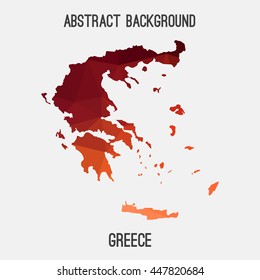 Greece map in geometric polygonal,mosaic style.Abstract tessellation,modern design background. Vector illustration EPS8