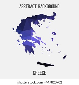 Greece map in geometric polygonal,mosaic style.Abstract tessellation,modern design background. Vector illustration EPS8