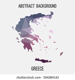 Greece map in geometric polygonal,mosaic style.Abstract tessellation,modern design background,low poly. Vector illustration.