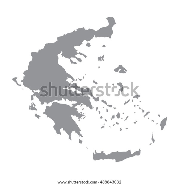 Greece Map Gray Stock Vector (Royalty Free) 488843032