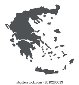  
Mapa de Grecia en gris sobre fondo blanco
