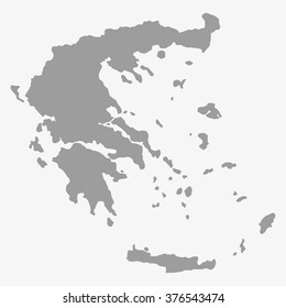 Greece  map in gray on a white background