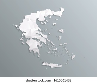 Greece map gray in polygonal style on dark background. isolated vector illustration eps 10.