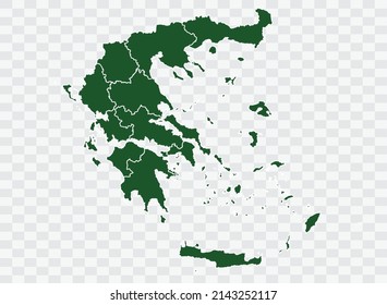 Greece map Green Color on White Backgound Png