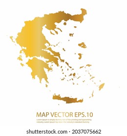 Mapa de Grecia Alto Detallado sobre el fondo blanco. color de gradiente dorado. Resumen de la ilustración vectorial de diseño eps 10