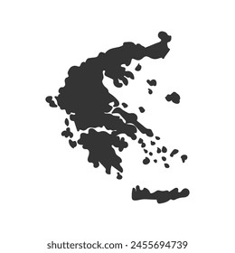 Greece Map Icon Silhouette Illustration. Greek Vector Graphic Pictogram Symbol Clip Art. Doodle Sketch Black Sign.