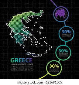 Greece map infographic design template