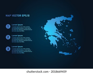 Griechenland Karte, Infografik-Stil , auf dunklem Hintergrund mit Map World. Drahtrahmen-3D-Maschen, Karte 3D,